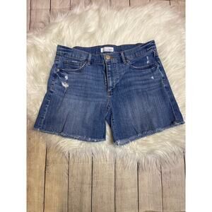 LOFT Denim Distressed Jean Cut-Off Shorts Medium Wash Women's Size 29